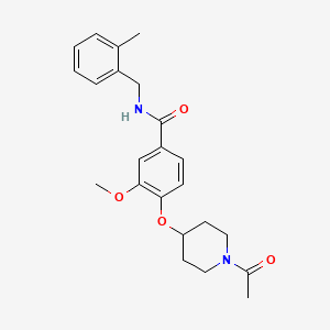 4-[(1-acetyl-4-piperidinyl)oxy]-3-methoxy-N-(2-methylbenzyl)benzamide