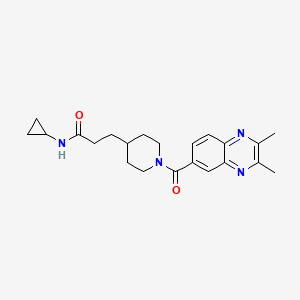 N-cyclopropyl-3-{1-[(2,3-dimethyl-6-quinoxalinyl)carbonyl]-4-piperidinyl}propanamide