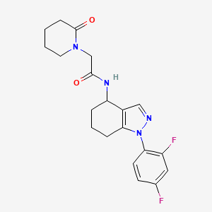 molecular formula C20H22F2N4O2 B3784640 N-[1-(2,4-difluorophenyl)-4,5,6,7-tetrahydro-1H-indazol-4-yl]-2-(2-oxo-1-piperidinyl)acetamide 