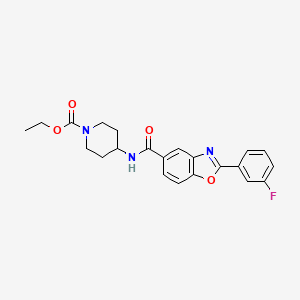 Ethyl 4-[[2-(3-fluorophenyl)-1,3-benzoxazole-5-carbonyl]amino]piperidine-1-carboxylate