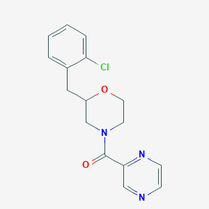 molecular formula C16H16ClN3O2 B3784668 2-(2-chlorobenzyl)-4-(2-pyrazinylcarbonyl)morpholine 