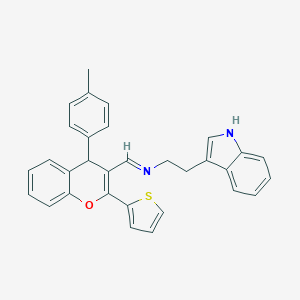molecular formula C31H26N2OS B378467 N-[2-(1H-indol-3-yl)ethyl]-1-[4-(4-methylphenyl)-2-thiophen-2-yl-4H-chromen-3-yl]methanimine CAS No. 371957-67-4