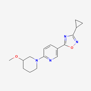 molecular formula C16H20N4O2 B3784685 5-(3-cyclopropyl-1,2,4-oxadiazol-5-yl)-2-(3-methoxy-1-piperidinyl)pyridine 