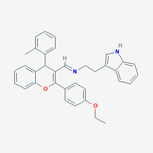 N-{(E)-[2-(4-ethoxyphenyl)-4-(2-methylphenyl)-4H-chromen-3-yl]methylidene}-2-(1H-indol-3-yl)ethanamine