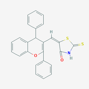 molecular formula C25H17NO2S2 B378471 (5E)-5-[(2,4-diphenyl-4H-chromen-3-yl)methylidene]-2-thioxo-1,3-thiazolidin-4-one 