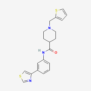 molecular formula C20H21N3OS2 B3784727 N-[3-(1,3-thiazol-4-yl)phenyl]-1-(2-thienylmethyl)-4-piperidinecarboxamide 