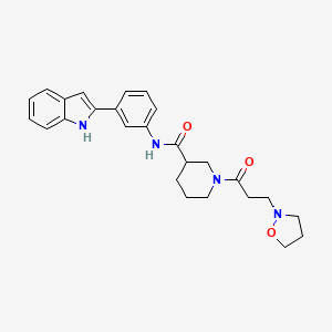 molecular formula C26H30N4O3 B3784736 N-[3-(1H-indol-2-yl)phenyl]-1-[3-(2-isoxazolidinyl)propanoyl]-3-piperidinecarboxamide 