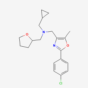 molecular formula C20H25ClN2O2 B3784740 1-[2-(4-chlorophenyl)-5-methyl-1,3-oxazol-4-yl]-N-(cyclopropylmethyl)-N-(tetrahydro-2-furanylmethyl)methanamine 