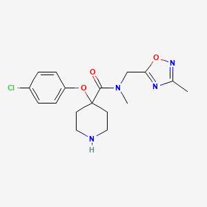 4-(4-chlorophenoxy)-N-methyl-N-[(3-methyl-1,2,4-oxadiazol-5-yl)methyl]piperidine-4-carboxamide