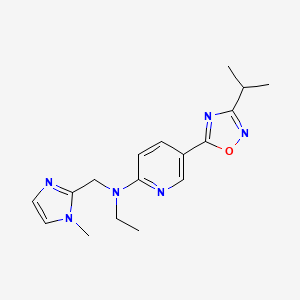 N-ethyl-5-(3-isopropyl-1,2,4-oxadiazol-5-yl)-N-[(1-methyl-1H-imidazol-2-yl)methyl]-2-pyridinamine