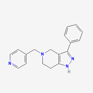 molecular formula C18H18N4 B3784764 3-Phenyl-5-(pyridin-4-ylmethyl)-1,4,6,7-tetrahydropyrazolo[4,3-c]pyridine 