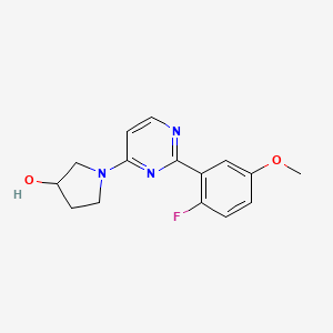 molecular formula C15H16FN3O2 B3784777 1-[2-(2-fluoro-5-methoxyphenyl)pyrimidin-4-yl]pyrrolidin-3-ol 