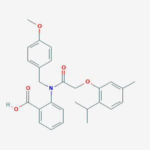 molecular formula C27H29NO5 B378478 2-[[(2-Isopropyl-5-methylphenoxy)acetyl](4-methoxybenzyl)amino]benzoic acid 