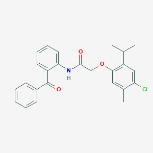 molecular formula C25H24ClNO3 B378483 N-(2-benzoylphenyl)-2-(4-chloro-2-isopropyl-5-methylphenoxy)acetamide 