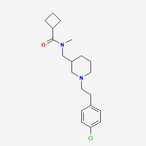 molecular formula C20H29ClN2O B3784840 N-({1-[2-(4-chlorophenyl)ethyl]-3-piperidinyl}methyl)-N-methylcyclobutanecarboxamide 