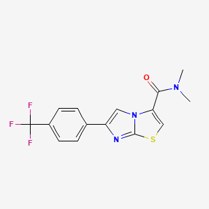 molecular formula C15H12F3N3OS B3784852 N,N-dimethyl-6-[4-(trifluoromethyl)phenyl]imidazo[2,1-b][1,3]thiazole-3-carboxamide 