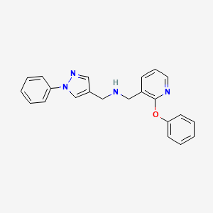 molecular formula C22H20N4O B3784858 1-(2-phenoxy-3-pyridinyl)-N-[(1-phenyl-1H-pyrazol-4-yl)methyl]methanamine 