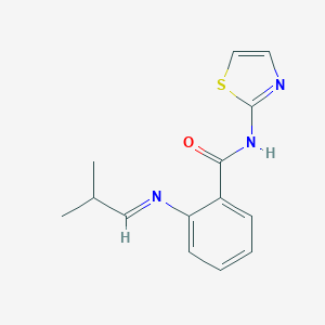 2-[(2-methylpropylidene)amino]-N-(1,3-thiazol-2-yl)benzamide