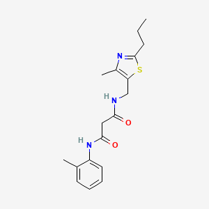 N-(2-methylphenyl)-N'-[(4-methyl-2-propyl-1,3-thiazol-5-yl)methyl]malonamide