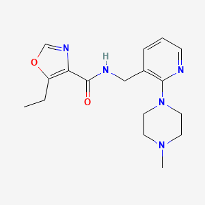 5-ethyl-N-{[2-(4-methyl-1-piperazinyl)-3-pyridinyl]methyl}-1,3-oxazole-4-carboxamide