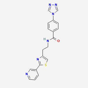 N-[2-(2-pyridin-3-yl-1,3-thiazol-4-yl)ethyl]-4-(4H-1,2,4-triazol-4-yl)benzamide