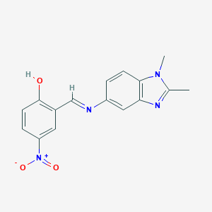 molecular formula C16H14N4O3 B378494 2-{(E)-[(1,2-dimethyl-1H-benzimidazol-5-yl)imino]methyl}-4-nitrophenol CAS No. 326612-30-0