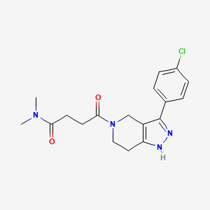 4-[3-(4-chlorophenyl)-1,4,6,7-tetrahydro-5H-pyrazolo[4,3-c]pyridin-5-yl]-N,N-dimethyl-4-oxobutanamide