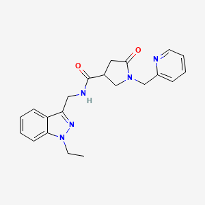 N-[(1-ethyl-1H-indazol-3-yl)methyl]-5-oxo-1-(pyridin-2-ylmethyl)pyrrolidine-3-carboxamide