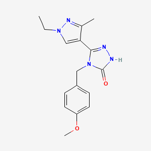 5-(1-ethyl-3-methyl-1H-pyrazol-4-yl)-4-(4-methoxybenzyl)-2,4-dihydro-3H-1,2,4-triazol-3-one