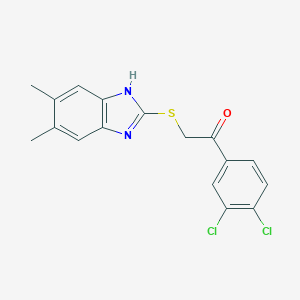molecular formula C17H14Cl2N2OS B378497 1-(3,4-dichlorophenyl)-2-[(5,6-dimethyl-1H-benzimidazol-2-yl)sulfanyl]ethanone 