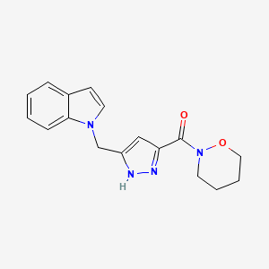 [5-(indol-1-ylmethyl)-1H-pyrazol-3-yl]-(oxazinan-2-yl)methanone