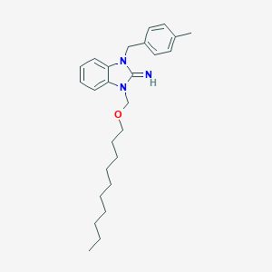 molecular formula C26H37N3O B378500 1-[(decyloxy)methyl]-3-(4-methylbenzyl)-1,3-dihydro-2H-benzimidazol-2-imine 