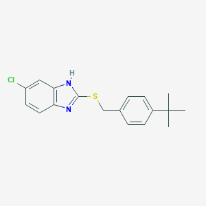 molecular formula C18H19ClN2S B378501 2-[(4-tert-Butylbenzyl)sulfanyl]-5-chloro-1H-benzimidazole 