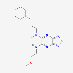 molecular formula C16H27N7O2 B3785012 N'-(2-methoxyethyl)-N-methyl-N-[3-(1-piperidinyl)propyl][1,2,5]oxadiazolo[3,4-b]pyrazine-5,6-diamine 