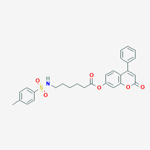 molecular formula C28H27NO6S B378502 2-oxo-4-phenyl-2H-chromen-7-yl 6-{[(4-methylphenyl)sulfonyl]amino}hexanoate CAS No. 303016-73-1