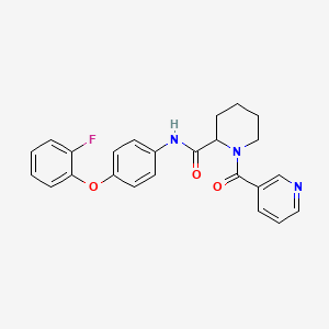 N-[4-(2-fluorophenoxy)phenyl]-1-(3-pyridinylcarbonyl)-2-piperidinecarboxamide