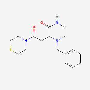 4-Benzyl-3-(2-oxo-2-thiomorpholin-4-ylethyl)piperazin-2-one