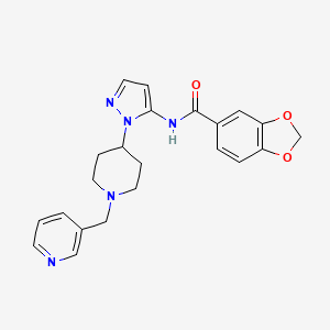 N-{1-[1-(3-pyridinylmethyl)-4-piperidinyl]-1H-pyrazol-5-yl}-1,3-benzodioxole-5-carboxamide