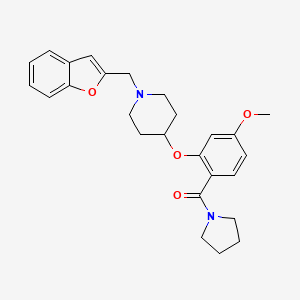 1-(1-benzofuran-2-ylmethyl)-4-[5-methoxy-2-(1-pyrrolidinylcarbonyl)phenoxy]piperidine