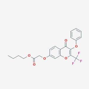 butyl {[4-oxo-3-phenoxy-2-(trifluoromethyl)-4H-chromen-7-yl]oxy}acetate