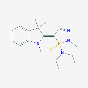 molecular formula C18H27N4PS B378508 2-Methyl-3-(diethylamino)-4-(1,3,3-trimethylindoline-2-ylidene)-3,4-dihydro-2H-1,2,3-diazaphosphole 3-sulfide 