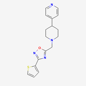 molecular formula C17H18N4OS B3785099 4-(1-{[3-(2-thienyl)-1,2,4-oxadiazol-5-yl]methyl}-4-piperidinyl)pyridine 