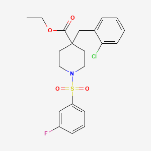 molecular formula C21H23ClFNO4S B3785168 ethyl 4-(2-chlorobenzyl)-1-[(3-fluorophenyl)sulfonyl]-4-piperidinecarboxylate 