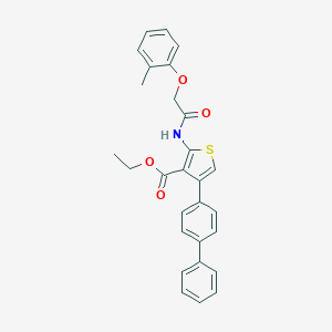 molecular formula C28H25NO4S B378518 Ethyl 4-(biphenyl-4-yl)-2-{[(2-methylphenoxy)acetyl]amino}thiophene-3-carboxylate CAS No. 312528-65-7