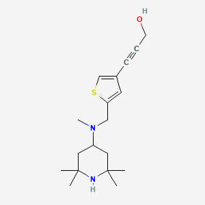 molecular formula C18H28N2OS B3785190 3-(5-{[methyl(2,2,6,6-tetramethylpiperidin-4-yl)amino]methyl}-3-thienyl)prop-2-yn-1-ol 