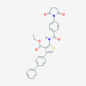Ethyl 2-[[4-(2,5-dioxopyrrolidin-1-yl)benzoyl]amino]-4-(4-phenylphenyl)thiophene-3-carboxylate