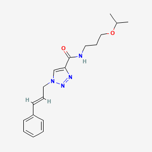 molecular formula C18H24N4O2 B3785207 N-(3-isopropoxypropyl)-1-[(2E)-3-phenyl-2-propen-1-yl]-1H-1,2,3-triazole-4-carboxamide 