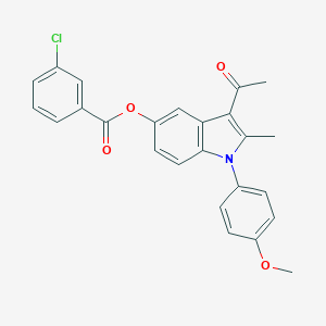 3-acetyl-1-(4-methoxyphenyl)-2-methyl-1H-indol-5-yl 3-chlorobenzoate