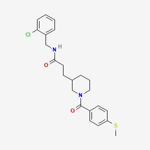 molecular formula C23H27ClN2O2S B3785238 N-(2-chlorobenzyl)-3-{1-[4-(methylthio)benzoyl]-3-piperidinyl}propanamide 