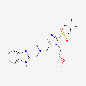 1-[2-[(2,2-dimethylpropyl)sulfonyl]-1-(2-methoxyethyl)-1H-imidazol-5-yl]-N-methyl-N-[(7-methyl-1H-benzimidazol-2-yl)methyl]methanamine